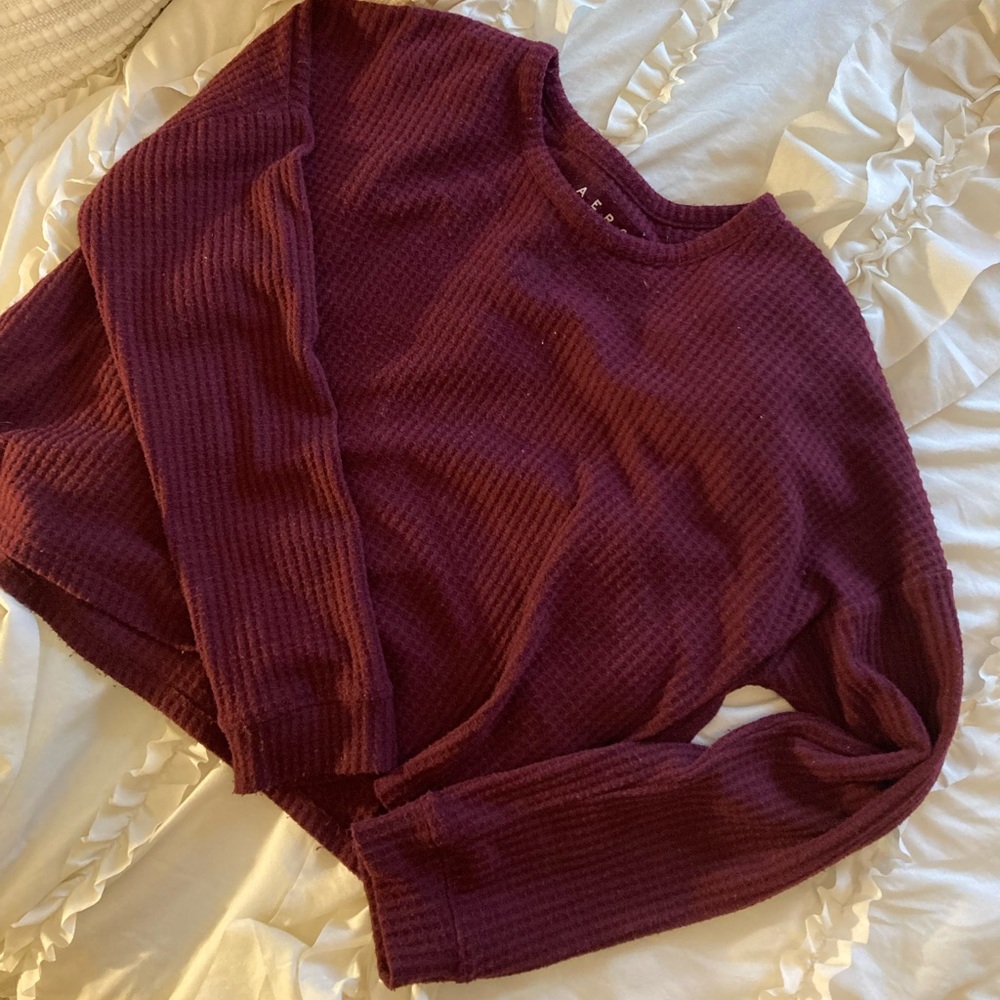 Aeropostle Cropped Maroon Sweater